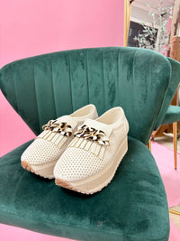 Tortoise Chain Loafers - Ivory