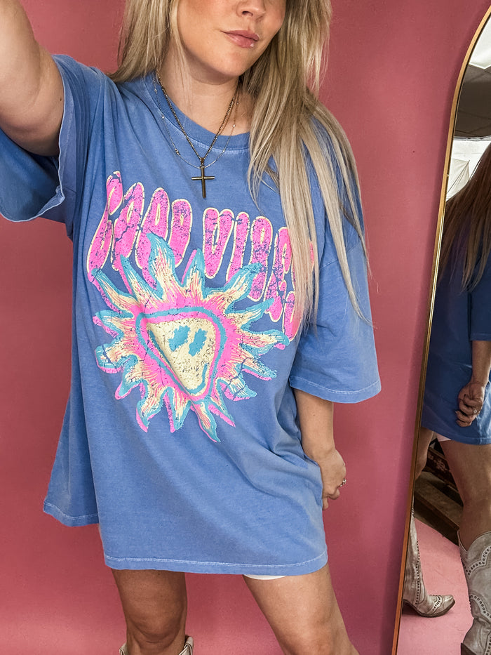 Good Vibes Sunshine Vintage Graphic Tee