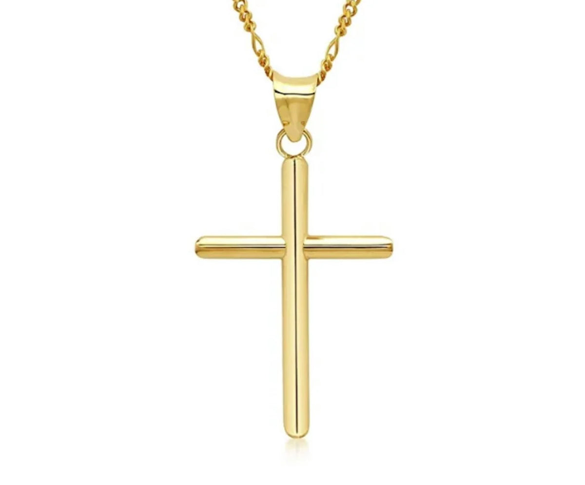 LARGE GOLD CROSS NECKLACE