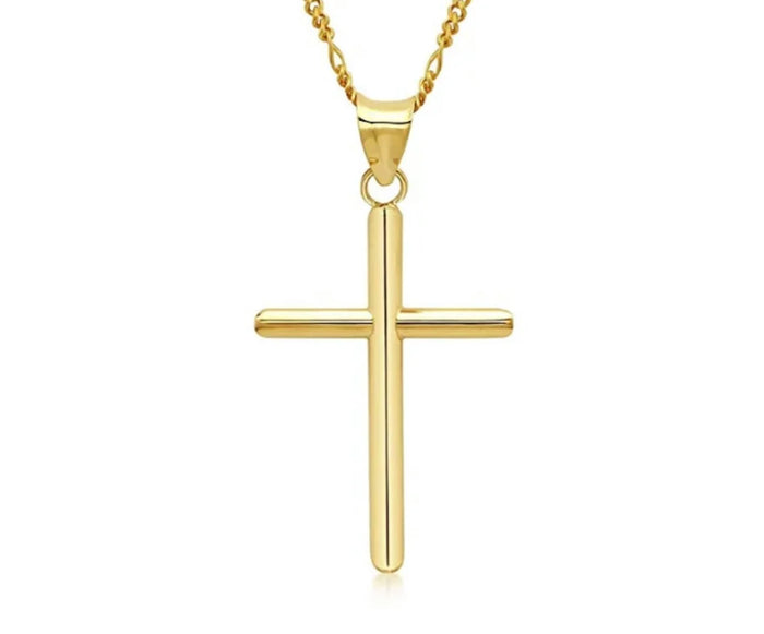 LARGE GOLD CROSS NECKLACE