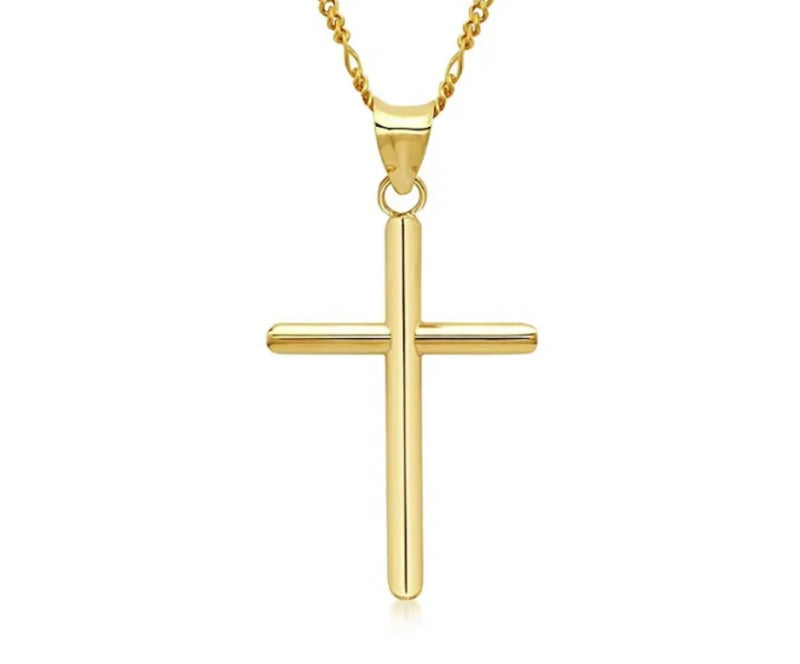 LARGE GOLD CROSS NECKLACE