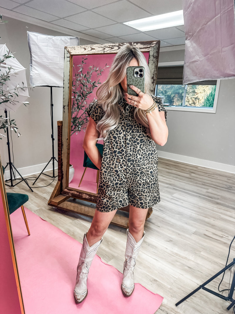 Feeling Fierce Leopard Romper