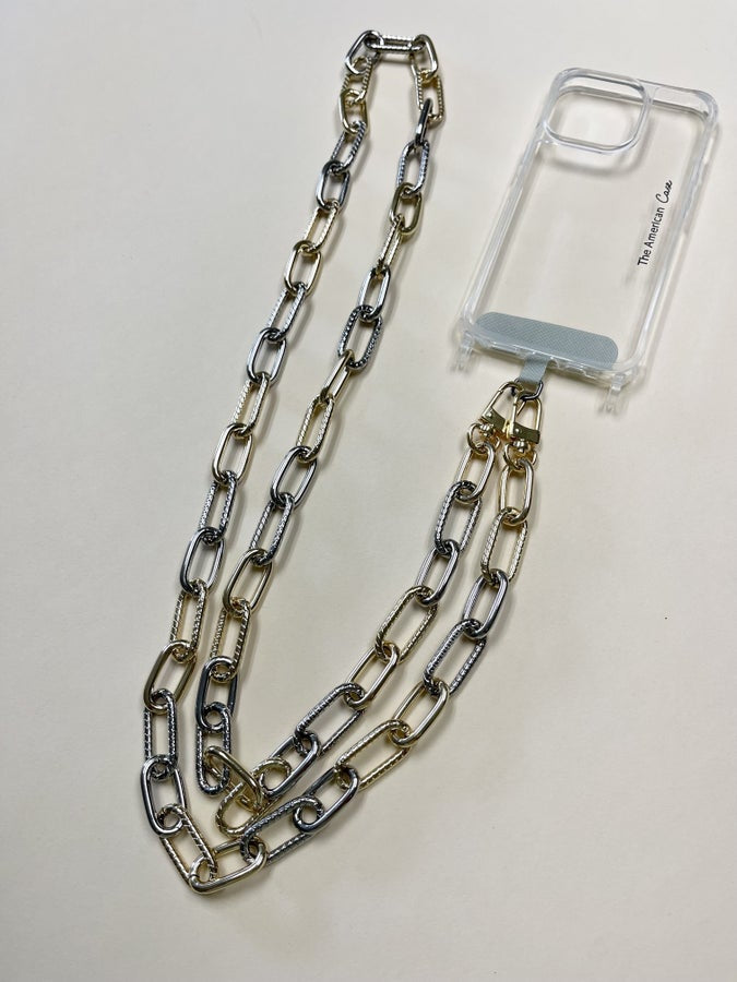 Long Two Tone Oval Pattern Chain