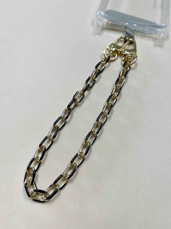 Short Black Enamel Paperclip Chain