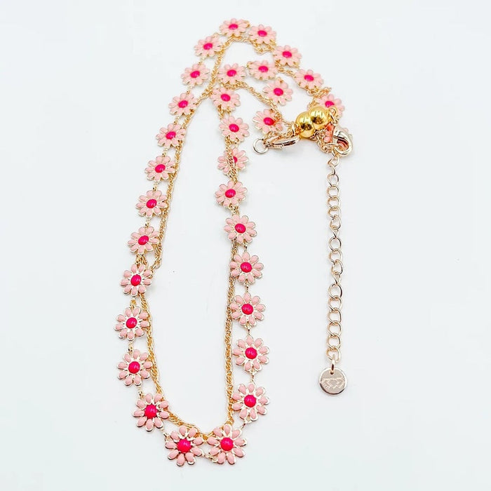 Multi Daisy Pink Necklace