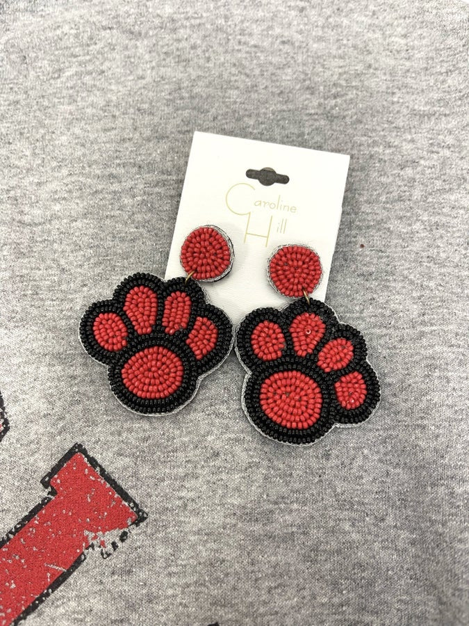 Pawprint Beaded Earring