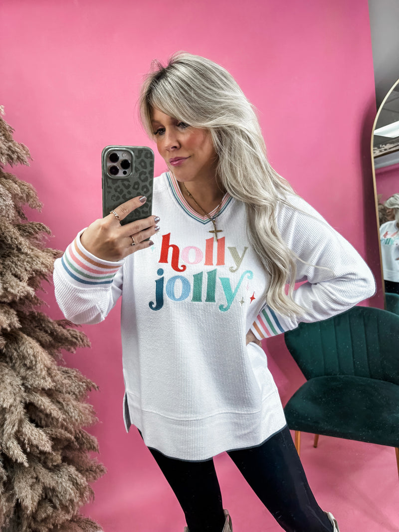 Holly Jolly Corded Sweatshirt