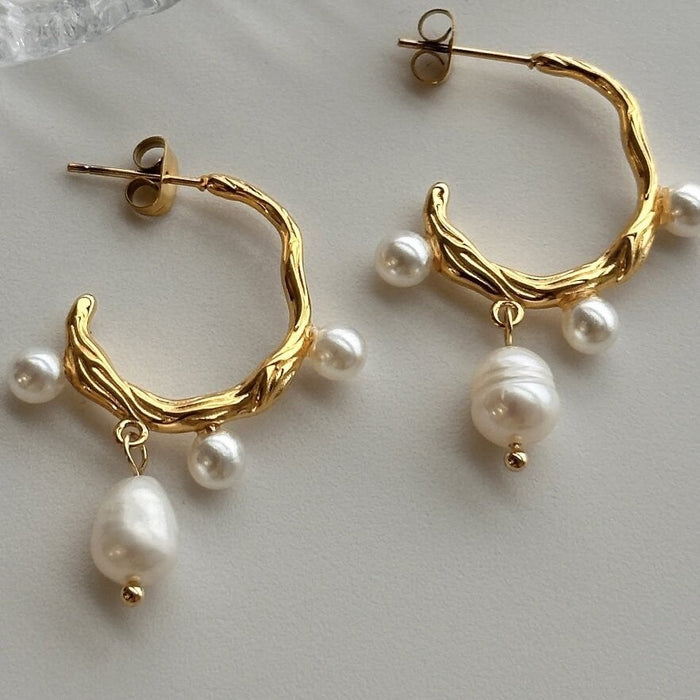 Decorative Pearl Hoops