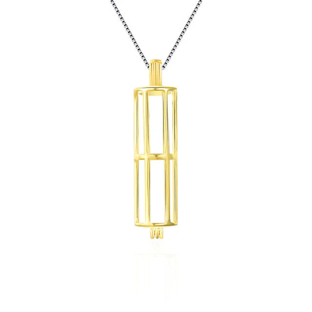 Gold Serling Silver Large Bar Pendant