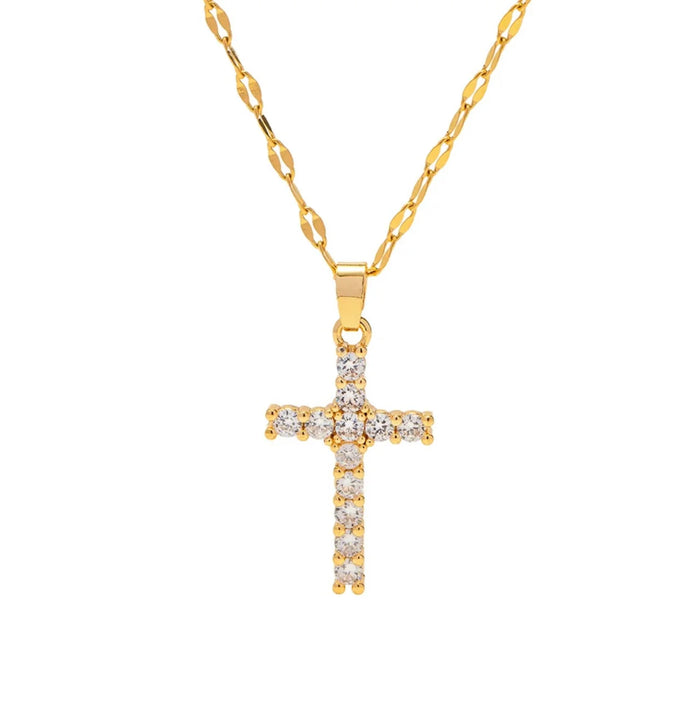 SPARKLE CROSS NECKLACE