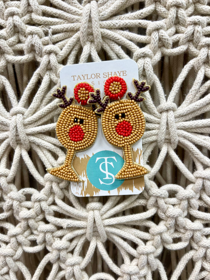 Reindeer Beaded Earrings