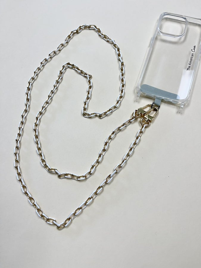 Long White Enamel Paperclip Chain