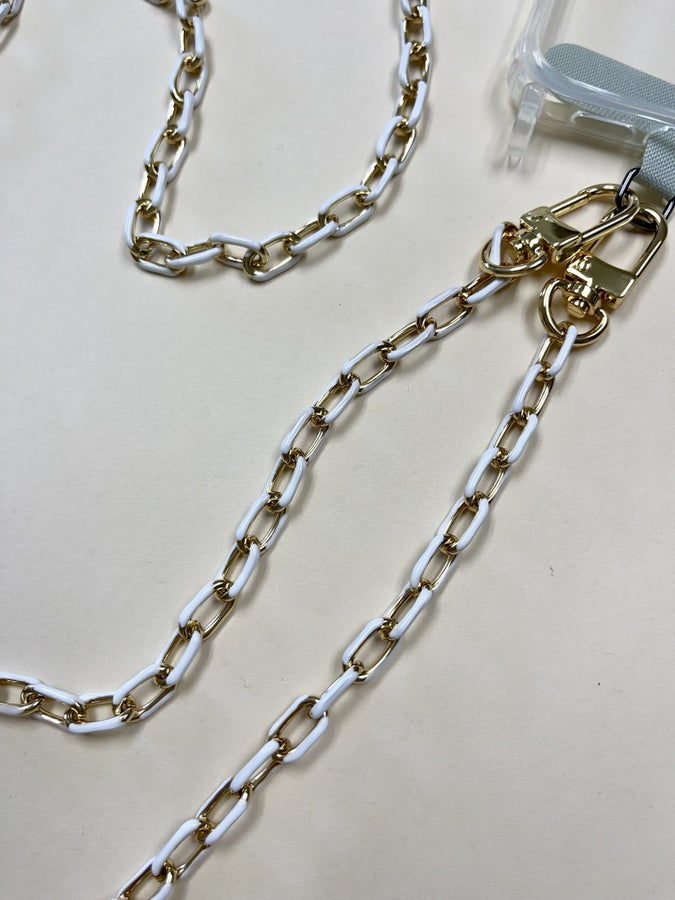 Long White Enamel Paperclip Chain