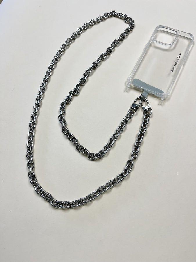 47" Rhodium Plated Oval Chain