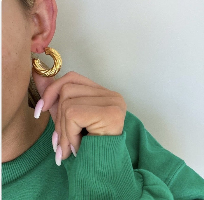 New Chunky Twist Hoops